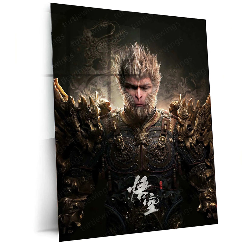 Black Myth: Wukong Metal Poster – Epic Fantasy Warrior Wall Art 1 - TURTLEWINGS 
