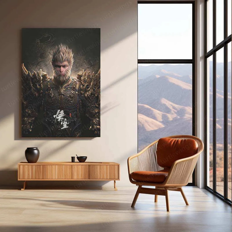 Black Myth: Wukong Metal Poster – Epic Fantasy Warrior Wall Art 1 - TURTLEWINGS 