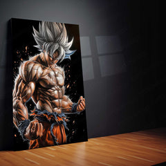 Blazing Titan Fury – Anime Metal Poster | Fiery Titan Transformation Wall Frame