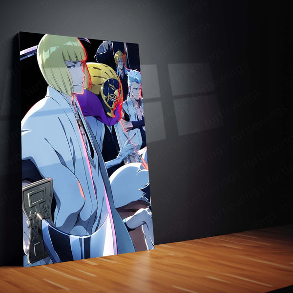 Anime Metal Poster Set of 3 | Bleach | Soul Reapers & Captains Group Triptych Wall Art