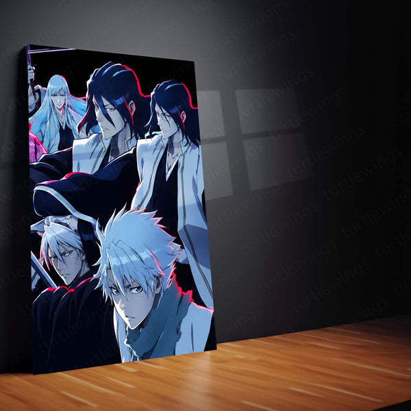 Anime Metal Poster Set of 3 | Bleach | Soul Reapers & Captains Group Triptych Wall Art