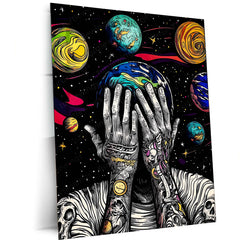 Blind Universe – The Silence Beyond Stars | Abstract Cosmic Metal Frame Poster