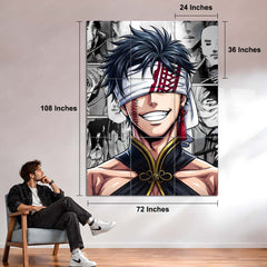 Anime Metal Poster Set of 9 | Qin Shi Huang | Record of Ragnarok Anime 9 Panel Wall Art | Blindfolded Emperor Manga Metal Print