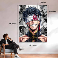Anime Metal Poster Set of 9 | Qin Shi Huang | Record of Ragnarok Anime 9 Panel Wall Art | Blindfolded Emperor Manga Metal Print