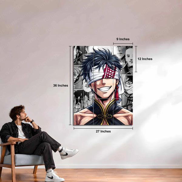 Anime Metal Poster Set of 9 | Qin Shi Huang | Record of Ragnarok Anime 9 Panel Wall Art | Blindfolded Emperor Manga Metal Print
