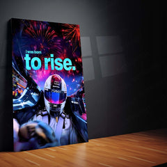 Quote Metal Poster | Sonny Hayes – Born to Rise Metal Frame Relentless Comeback & Racing Grit Wall Art | Elite Motorsport Mindset Quote Metal Poster