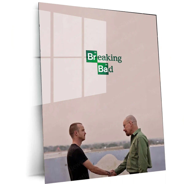 Movies & Series Metal Poster | Breaking Bad Minimal Metal Poster | Walter White Jesse Pinkman Wall Art | Iconic Series Scene Frame | TV Show Aesthetic Decor - TURTLEWINGS 