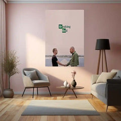 Movies & Series Metal Poster | Breaking Bad Minimal Metal Poster | Walter White Jesse Pinkman Wall Art | Iconic Series Scene Frame | TV Show Aesthetic Decor - TURTLEWINGS 