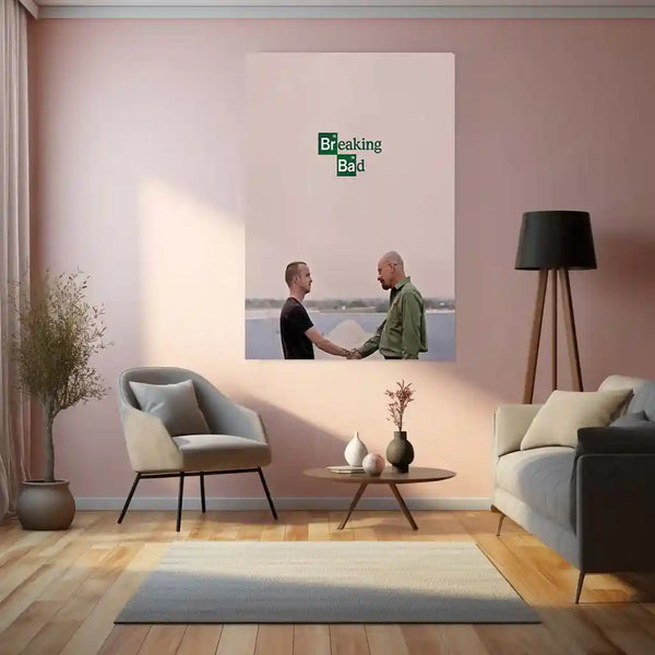 Movies & Series Metal Poster | Breaking Bad Minimal Metal Poster | Walter White Jesse Pinkman Wall Art | Iconic Series Scene Frame | TV Show Aesthetic Decor - TURTLEWINGS 