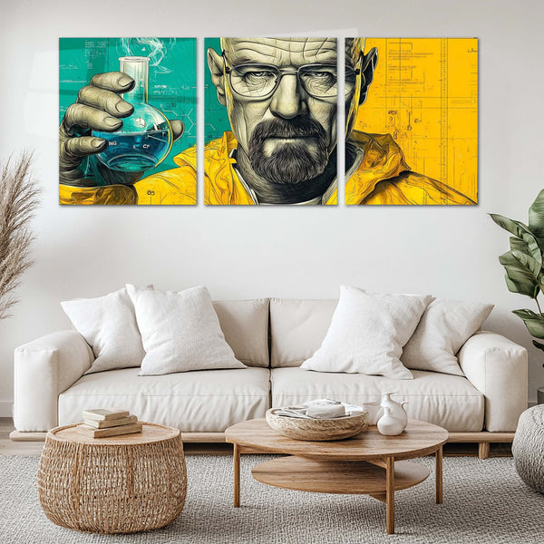 Movies & Series Metal Poster Set of 3 | Breaking Bad | Walter White Chemistry Triptych Wall Art – main product image