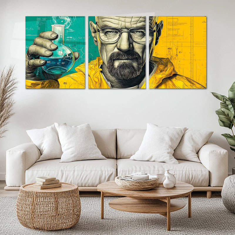 Movies & Series Metal Poster Set of 3 | Breaking Bad | Walter White Chemistry Triptych Wall Art – main product image