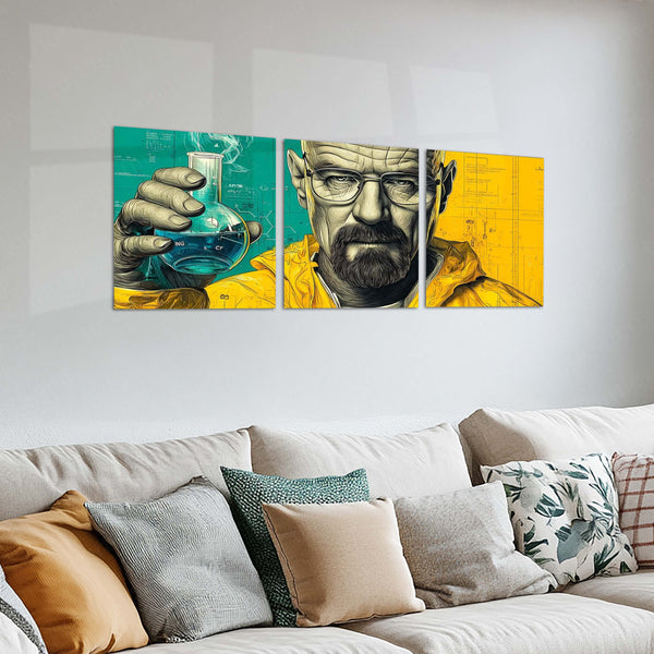 Movies & Series Metal Poster Set of 3 | Breaking Bad | Walter White Chemistry Triptych Wall Art – product image 2