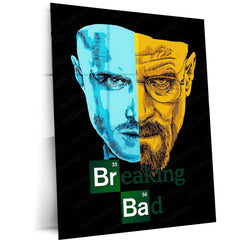 Breaking Bad – Walter White & Jesse Pinkman Split Art Metal Poster | TV Series Wall Frame