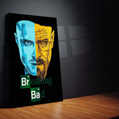 Breaking Bad – Walter White & Jesse Pinkman Split Art Metal Poster | TV Series Wall Frame