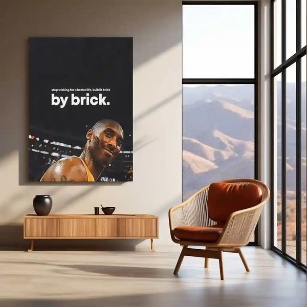 Quote Metal Poster | Brick by Brick | Discipline, Consistency & Long-Term Vision Metal Frame - TURTLEWINGS 