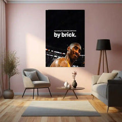 Quote Metal Poster | Brick by Brick | Discipline, Consistency & Long-Term Vision Metal Frame - TURTLEWINGS 