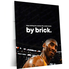Quote Metal Poster | Brick by Brick | Discipline, Consistency & Long-Term Vision Metal Frame - TURTLEWINGS 