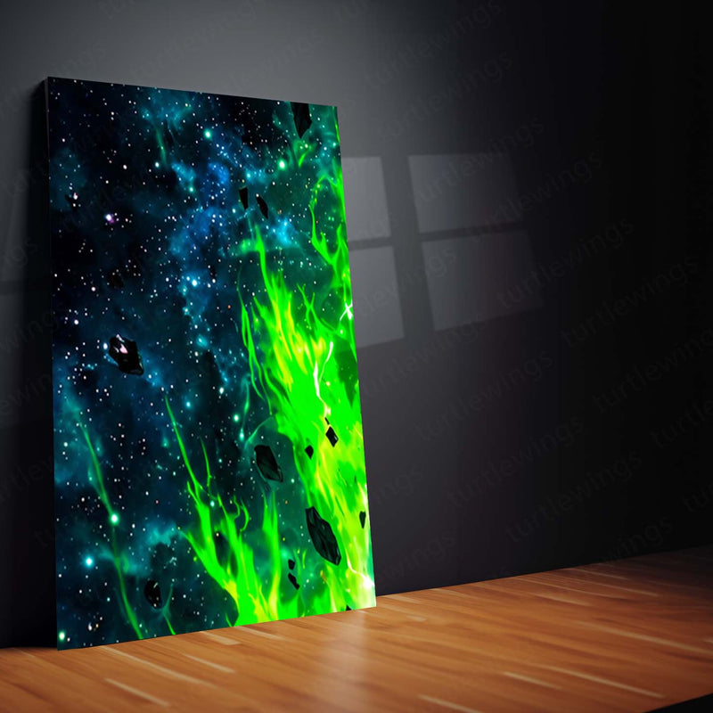 Anime Metal Poster Set of 9 | Broly | Dragon Ball Super Anime Wall Art | Legendary Super Saiyan Green Aura 9 Panel Metal Print