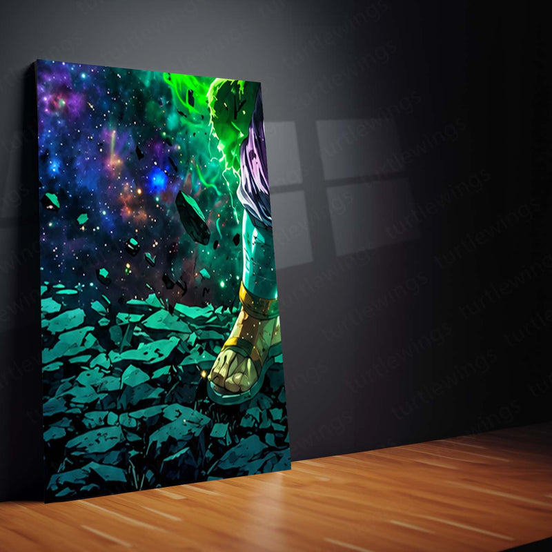 Anime Metal Poster Set of 9 | Broly | Dragon Ball Super Anime Wall Art | Legendary Super Saiyan Green Aura 9 Panel Metal Print