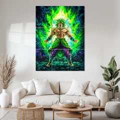 Anime Metal Poster Set of 9 | Broly | Dragon Ball Super Anime Wall Art | Legendary Super Saiyan Green Aura 9 Panel Metal Print