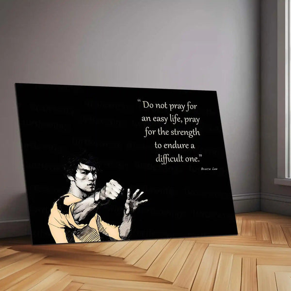 Quote Metal Poster | Bruce Lee Quote – Strength to Endure | Motivational Metal Poster