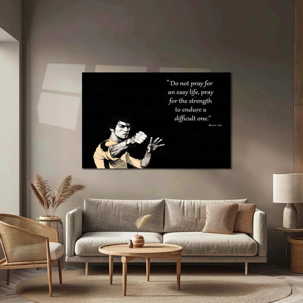 Quote Metal Poster | Bruce Lee Quote – Strength to Endure | Motivational Metal Poster