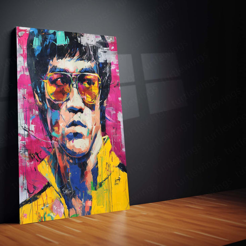 🥋 Bruce Lee Iconic Yellow Jumpsuit Poster | Martial Arts Legend Metal Frame Wall Art - TURTLEWINGS 