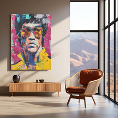 🥋 Bruce Lee Iconic Yellow Jumpsuit Poster | Martial Arts Legend Metal Frame Wall Art - TURTLEWINGS 