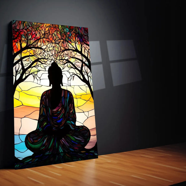 Buddha Metal Poster Tranquil Zen Spiritual Wall Art - TURTLEWINGS 