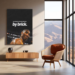 Quote Metal Poster | Kobe Bryant – Build It Brick by Brick Metal Frame Relentless Discipline & Process-Driven Success Basketball Wall Art | Mamba Mentality Quote Metal Poster