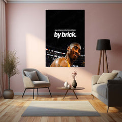 Quote Metal Poster | Kobe Bryant – Build It Brick by Brick Metal Frame Relentless Discipline & Process-Driven Success Basketball Wall Art | Mamba Mentality Quote Metal Poster