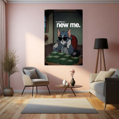 Quote Metal Poster | Building a New Me Metal Frame | Motivational Self-Growth Quote Wall Art | Premium Metal Poster