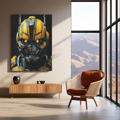 Bumblebee Transformers – Cyberpunk Mecha Style Metal Poster | Sci-Fi Wall Frame