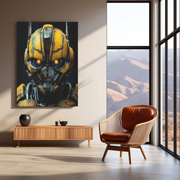 Bumblebee Transformers – Cyberpunk Mecha Style Metal Poster | Sci-Fi Wall Frame