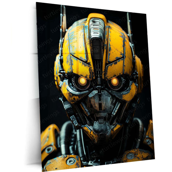 Bumblebee Transformers – Cyberpunk Mecha Style Metal Poster | Sci-Fi Wall Frame