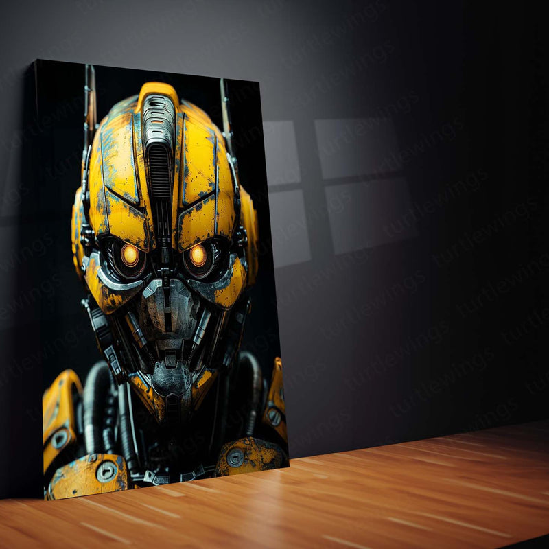 Bumblebee Transformers – Cyberpunk Mecha Style Metal Poster | Sci-Fi Wall Frame