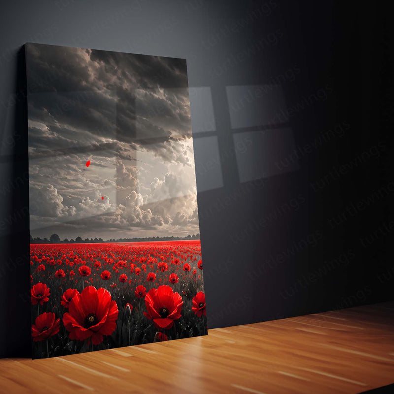Dark Fantasy Metal Poster Set of 3 | Lone Black Swordsman Red Poppy Field & Heavenly Light Triptych Wall Art – product image