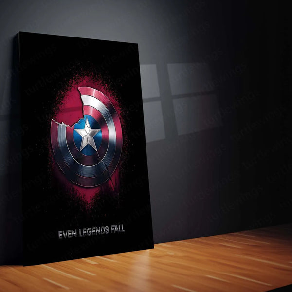 Marvel Metal Poster | Captain America Shield Metal Poster – Iconic Marvel Wall Art - TURTLEWINGS 