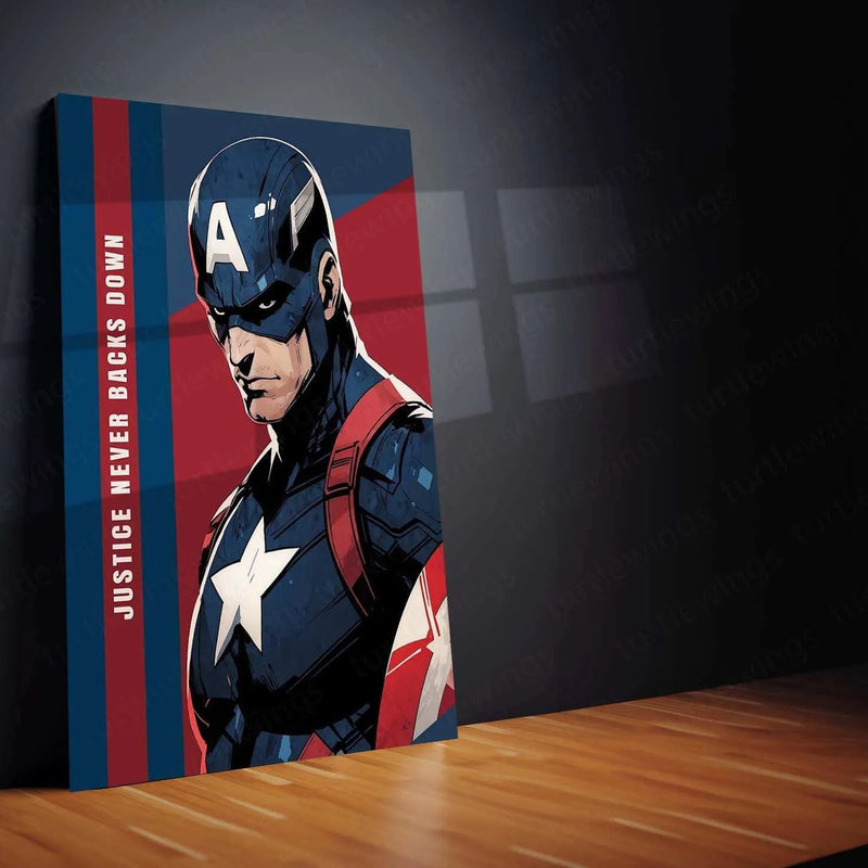 Captain America Metal Poster – Super Soldier Wall Art | Marvel Hero Decor - TURTLEWINGS 