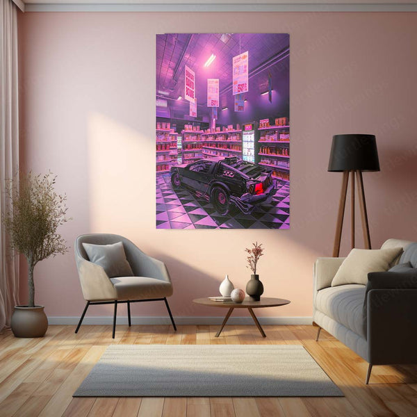 🚗 Car Abstract Art Metal Frame Poster | Modern Auto-Inspired Wall Decor for Garage, Office & Studio - TURTLEWINGS 