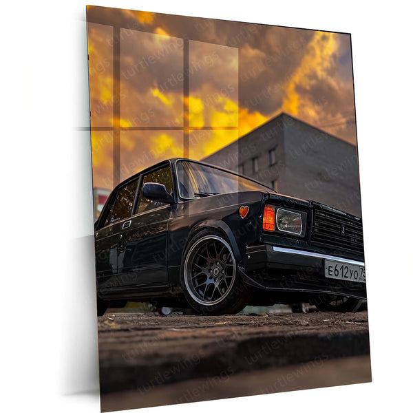 🚗 Car Abstract Art Metal Frame Poster | Modern Auto-Inspired Wall Decor for Garage, Office & Studio 02 - TURTLEWINGS 