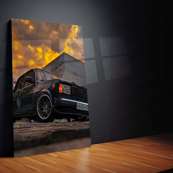 🚗 Car Abstract Art Metal Frame Poster | Modern Auto-Inspired Wall Decor for Garage, Office & Studio 02 - TURTLEWINGS 