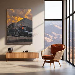 🚗 Car Abstract Art Metal Frame Poster | Modern Auto-Inspired Wall Decor for Garage, Office & Studio 02 - TURTLEWINGS 