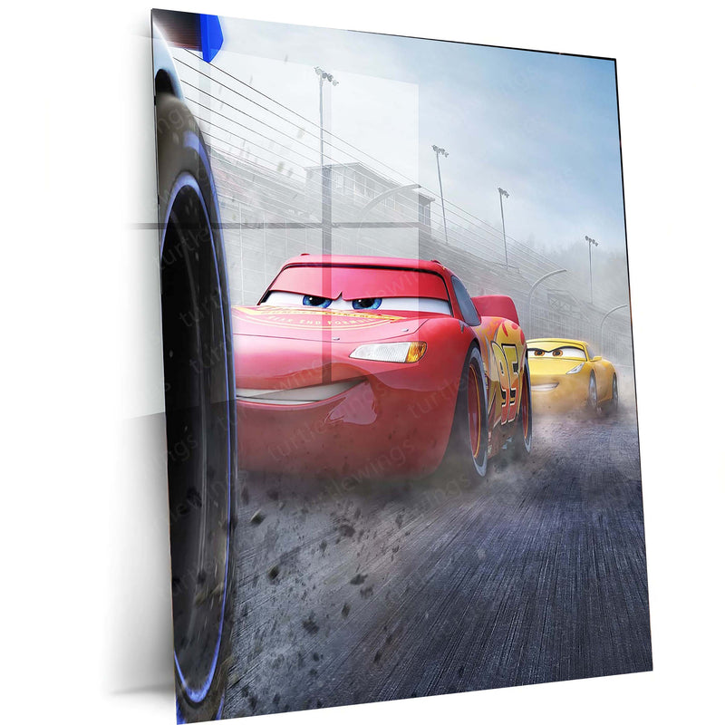 CARS Pixar Lightning McQueen Metal Frame Poster – Animated Classic for Kids & Fans 06 - TURTLEWINGS 