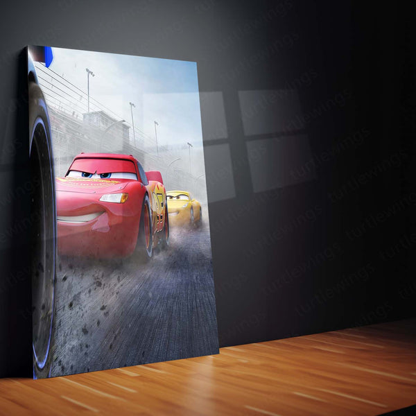 CARS Pixar Lightning McQueen Metal Frame Poster – Animated Classic for Kids & Fans 06 - TURTLEWINGS 