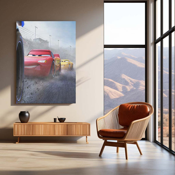 CARS Pixar Lightning McQueen Metal Frame Poster – Animated Classic for Kids & Fans 06 - TURTLEWINGS 