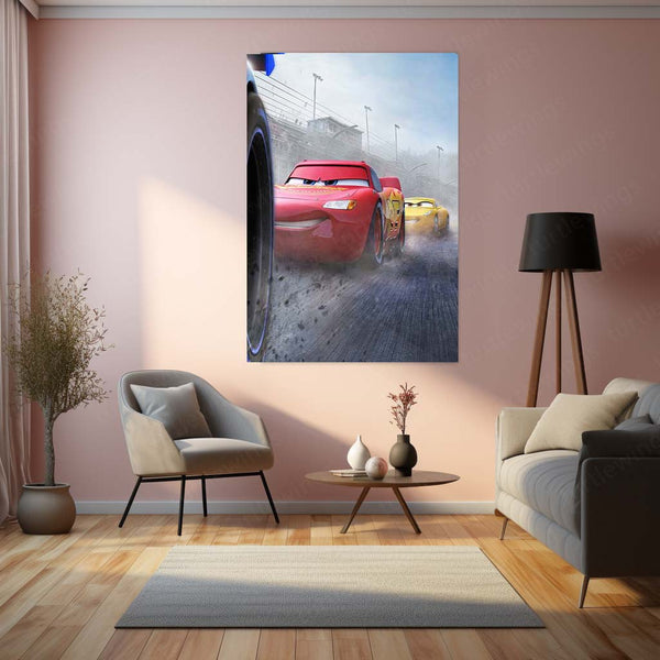 CARS Pixar Lightning McQueen Metal Frame Poster – Animated Classic for Kids & Fans 06 - TURTLEWINGS 