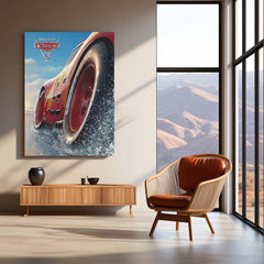 CARS Pixar Lightning McQueen Metal Frame Poster – Animated Classic for Kids & Fans - TURTLEWINGS 