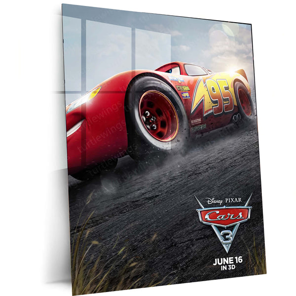 CARS Pixar Lightning McQueen Metal Frame Poster – Animated Classic for Kids & Fans 01 - TURTLEWINGS 