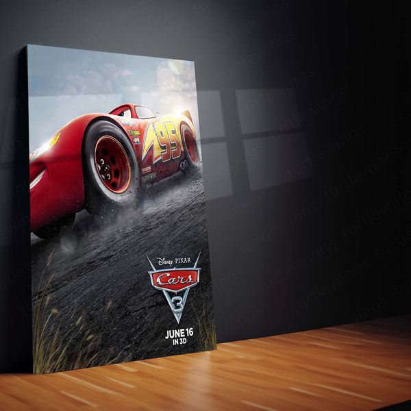 CARS Pixar Lightning McQueen Metal Frame Poster – Animated Classic for Kids & Fans 01 - TURTLEWINGS 